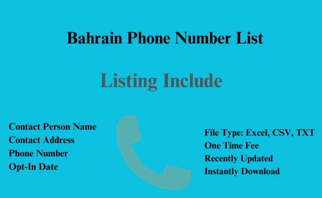 Bahrain phone number list