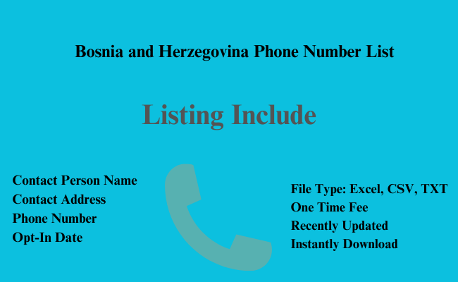 Bosnia and Herzegovina phone number list