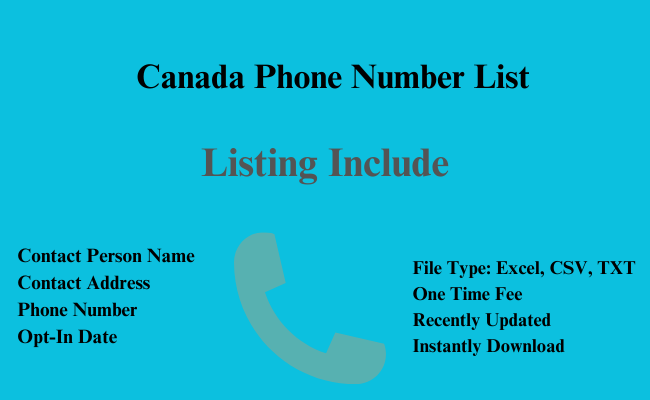 Canada phone number list
