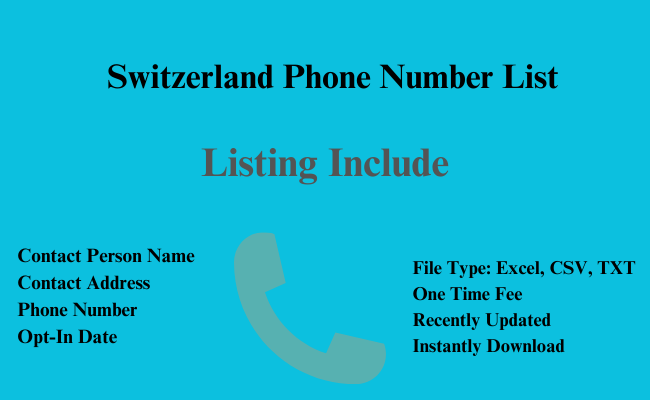 Switzerland phone number list